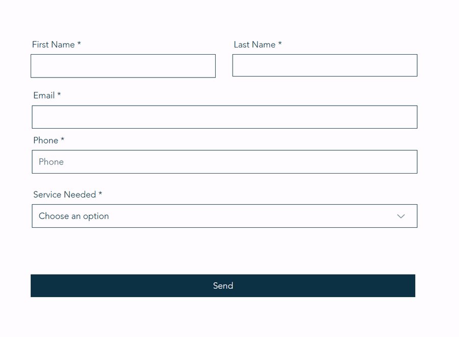 Double Island Plumbing website contact form